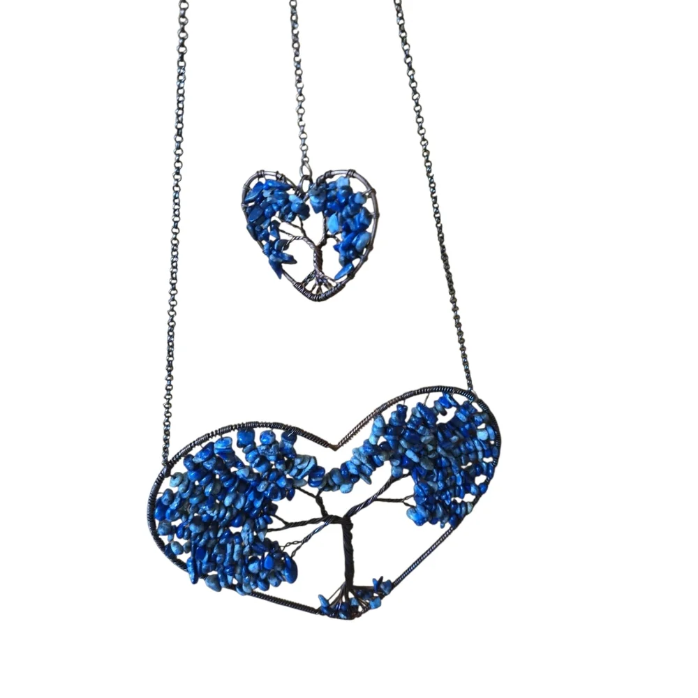 Blue Sodialte Tree Of Life Double Heart Suncatcher Sun111 - Picture 3 of 3